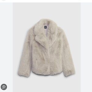 GAP Faux-Fur Jacket in Natural Beige